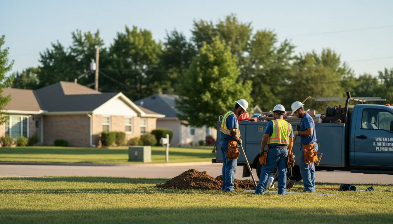 Residential water line and bathroom plumbing service in Albion, IA